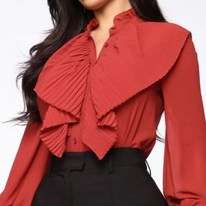 Ruffle button up shirt